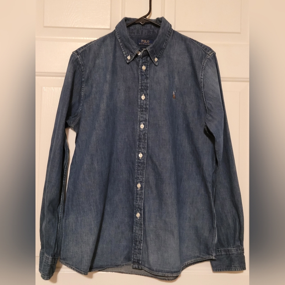 Polo by Ralph Lauren Womens Casual Blue Shirt